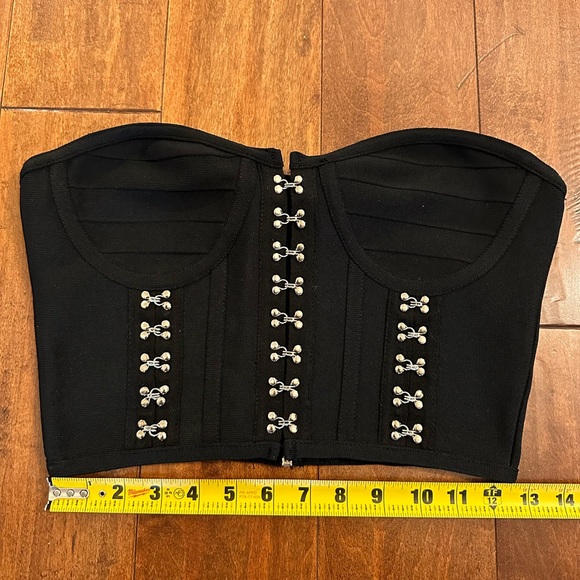 TIC:TOC Black Bandage Corset Bandeau or Strapless Crop Top Sz Medium - Picture 9 of 10